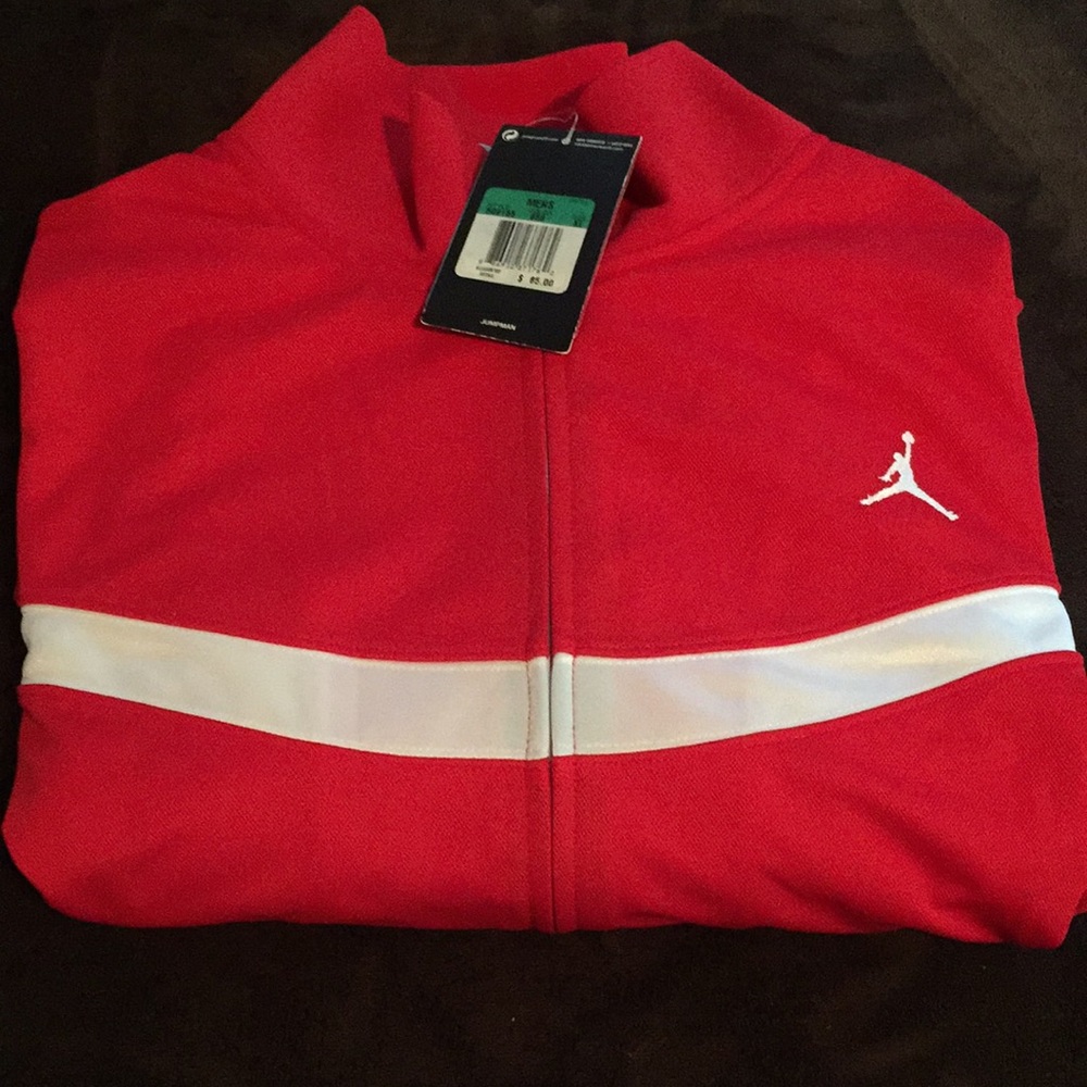 New Air Jordan Men Warmup, Red/ White stripe.
